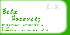 bela horovitz business card